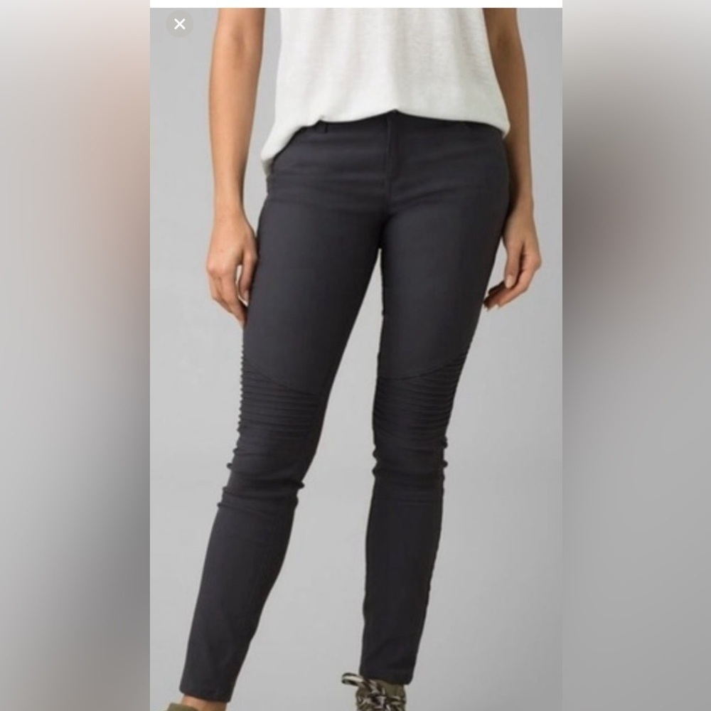 Prana women’s Sz 6 gray Skinny Stretch Brena Moto Style Nylon Blend